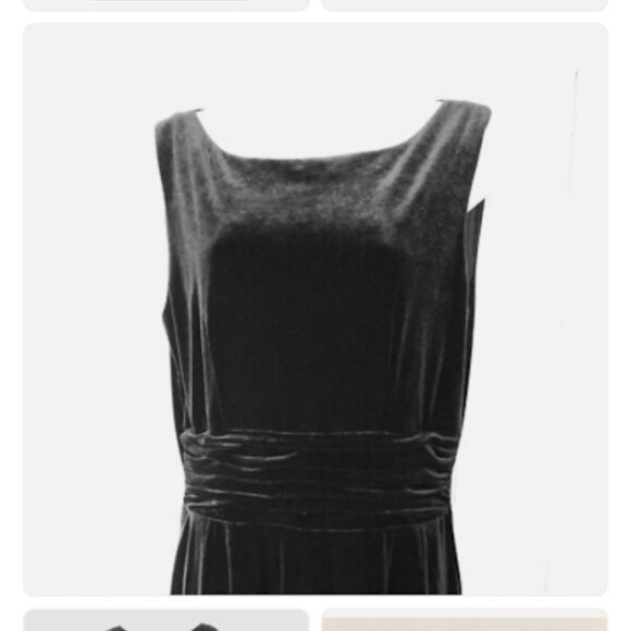 Jessica Howard Fit Flare Sleeveless Black Maxi Velvet Dress, Size 16 - Picture 6 of 9